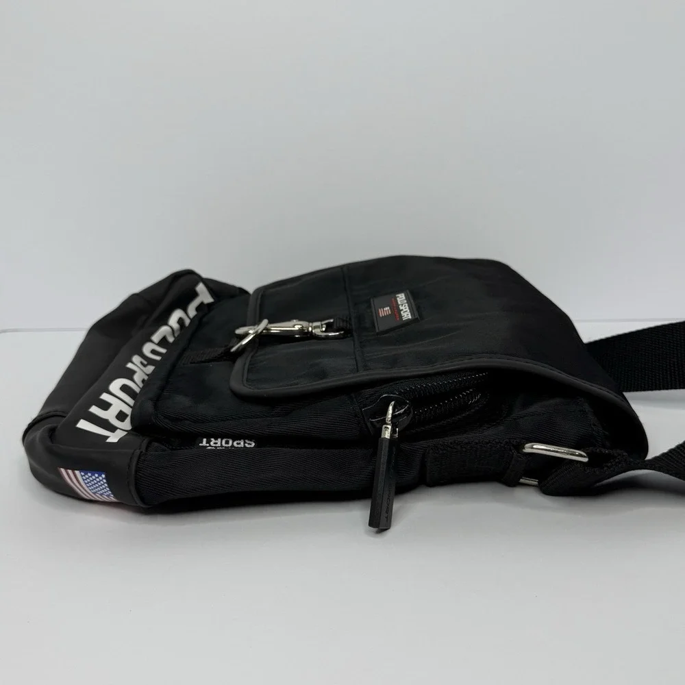 VTG 90s Polo Sport Nylon Crossbody Messenger Bag Black